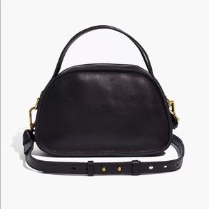 Madewell Black Leather Sydney Zip-Top Crossbody Bag